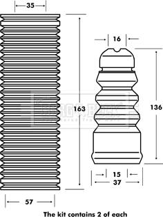 Borg & Beck BPK7005 - Пилозахисний комплект, амортизатор autozip.com.ua