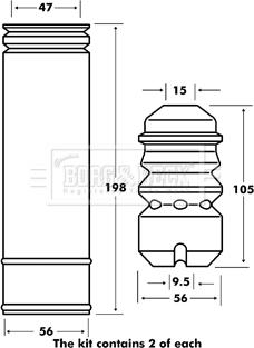 Borg & Beck BPK7016 - Пилозахисний комплект, амортизатор autozip.com.ua