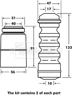 Borg & Beck BPK7088 - Пилозахисний комплект, амортизатор autozip.com.ua