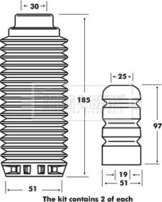 Borg & Beck BPK7030 - Пилозахисний комплект, амортизатор autozip.com.ua