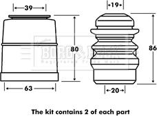 Borg & Beck BPK7074 - Пилозахисний комплект, амортизатор autozip.com.ua