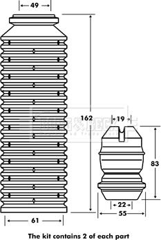 Borg & Beck BPK7076 - Пилозахисний комплект, амортизатор autozip.com.ua