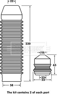 Borg & Beck BPK7078 - Пилозахисний комплект, амортизатор autozip.com.ua