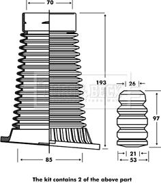 Borg & Beck BPK7115 - Пилозахисний комплект, амортизатор autozip.com.ua