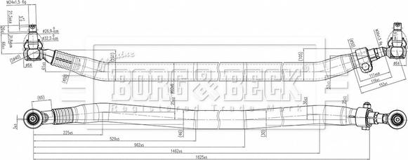 Borg & Beck BTR33245 - Поперечна рульова тяга autozip.com.ua