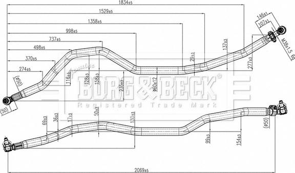 Borg & Beck BTR33261 - Поперечна рульова тяга autozip.com.ua