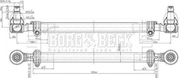 Borg & Beck BTR33267 - Поперечна рульова тяга autozip.com.ua