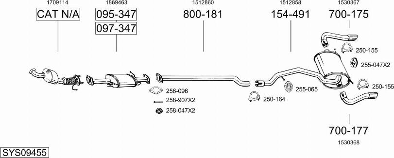 Bosal SYS09455 - Система випуску ОГ autozip.com.ua