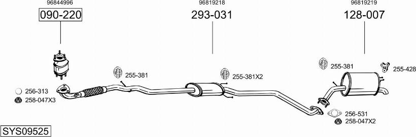 Bosal SYS09525 - Система випуску ОГ autozip.com.ua