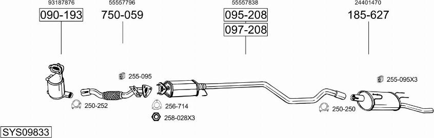 Bosal SYS09833 - Система випуску ОГ autozip.com.ua