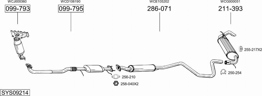 Bosal SYS09214 - Система випуску ОГ autozip.com.ua