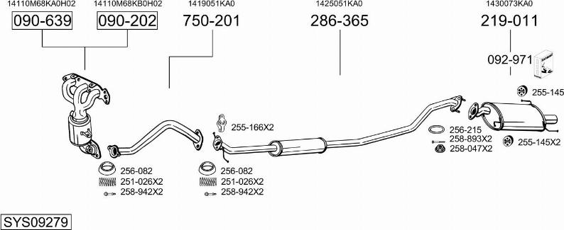 Bosal SYS09279 - Система випуску ОГ autozip.com.ua