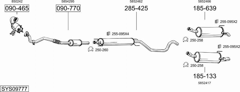 Bosal SYS09777 - Система випуску ОГ autozip.com.ua