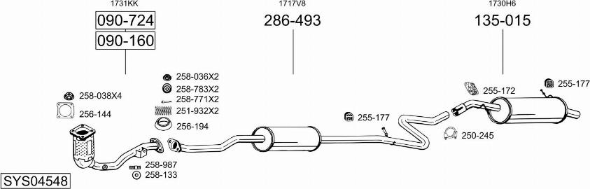 Bosal SYS04548 - Система випуску ОГ autozip.com.ua