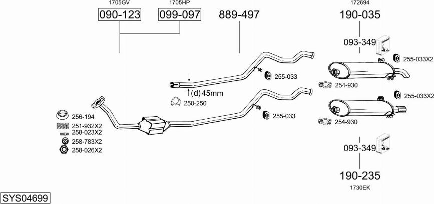 Bosal SYS04699 - Система випуску ОГ autozip.com.ua