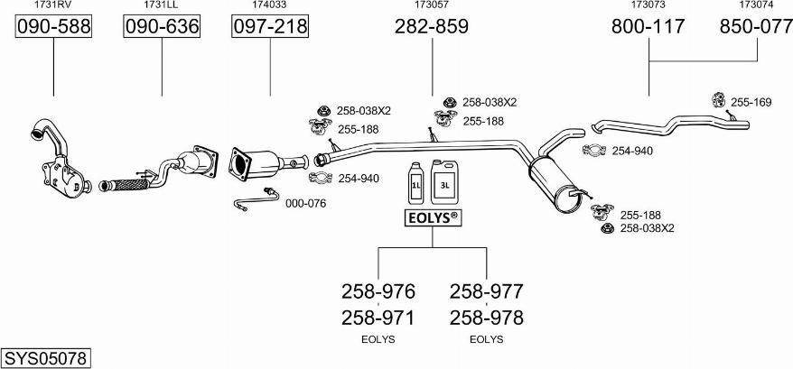 Bosal SYS05078 - Система випуску ОГ autozip.com.ua