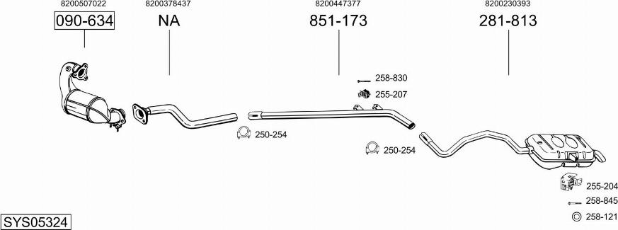 Bosal SYS05324 - Система випуску ОГ autozip.com.ua