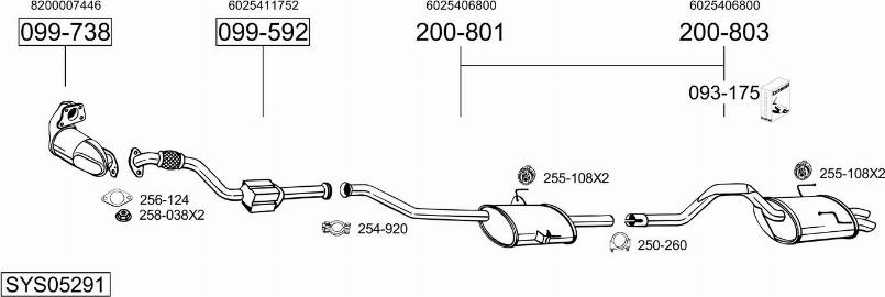 Bosal SYS05291 - Система випуску ОГ autozip.com.ua