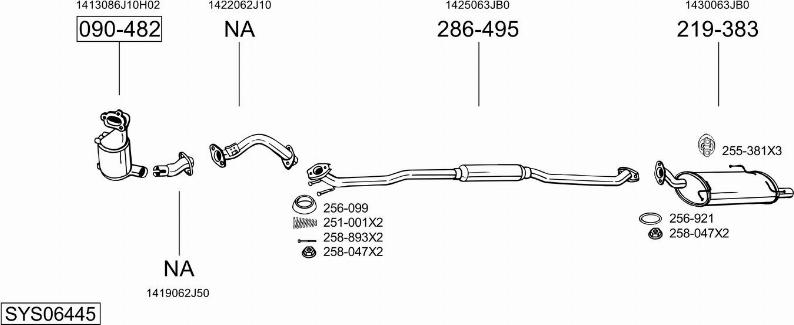 Bosal SYS06445 - Система випуску ОГ autozip.com.ua