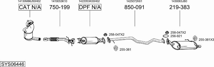 Bosal SYS06446 - Система випуску ОГ autozip.com.ua