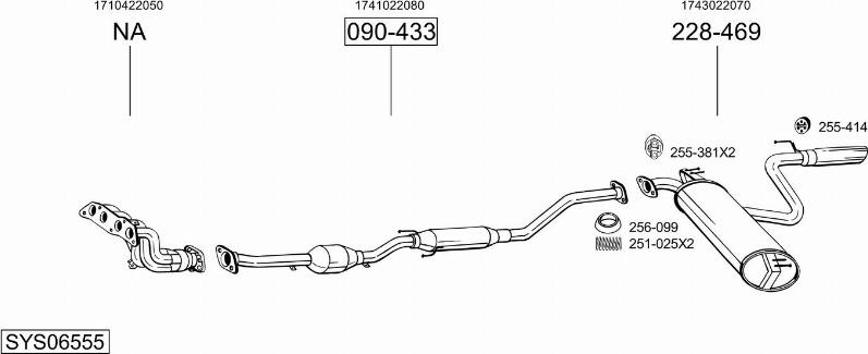 Bosal SYS06555 - Система випуску ОГ autozip.com.ua