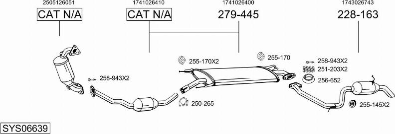 Bosal SYS06639 - Система випуску ОГ autozip.com.ua