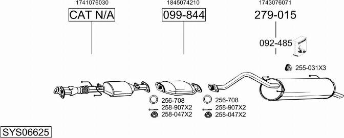 Bosal SYS06625 - Система випуску ОГ autozip.com.ua