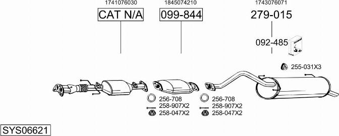 Bosal SYS06621 - Система випуску ОГ autozip.com.ua