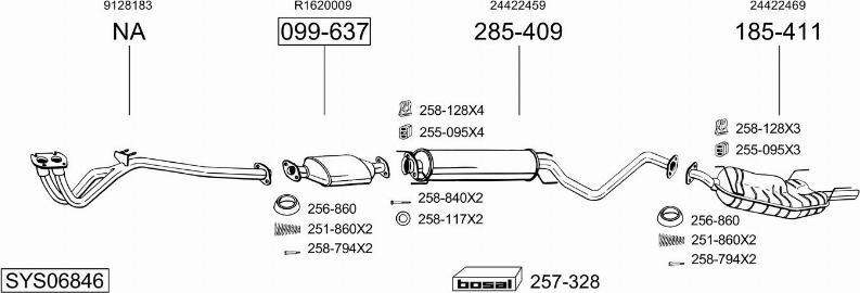 Bosal SYS06846 - Система випуску ОГ autozip.com.ua