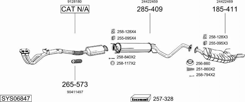 Bosal SYS06847 - Система випуску ОГ autozip.com.ua