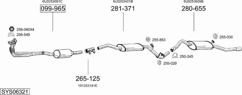 Bosal SYS06321 - Система випуску ОГ autozip.com.ua