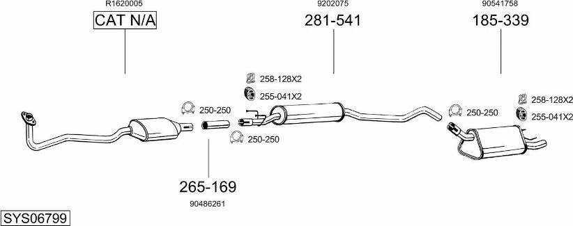 Bosal SYS06799 - Система випуску ОГ autozip.com.ua