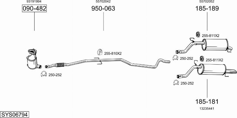 Bosal SYS06794 - Система випуску ОГ autozip.com.ua