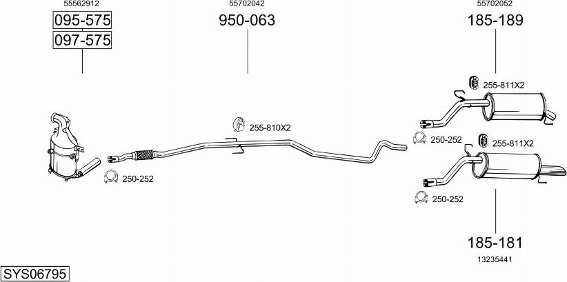 Bosal SYS06795 - Система випуску ОГ autozip.com.ua