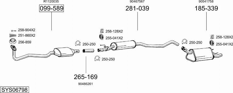 Bosal SYS06798 - Система випуску ОГ autozip.com.ua