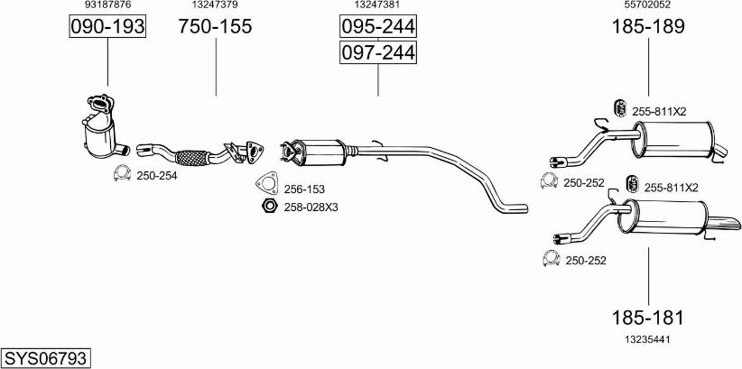 Bosal SYS06793 - Система випуску ОГ autozip.com.ua