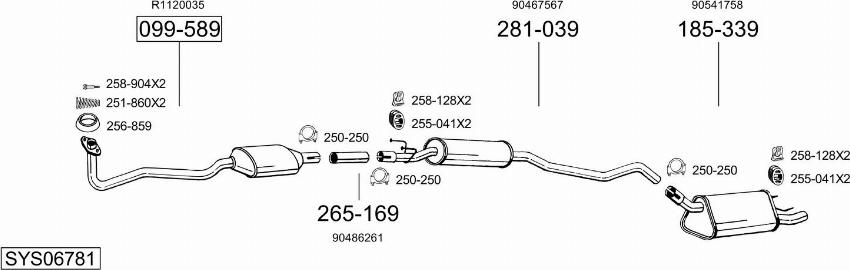 Bosal SYS06781 - Система випуску ОГ autozip.com.ua