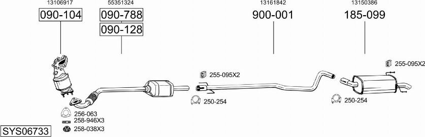 Bosal SYS06733 - Система випуску ОГ autozip.com.ua