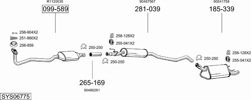 Bosal SYS06775 - Система випуску ОГ autozip.com.ua