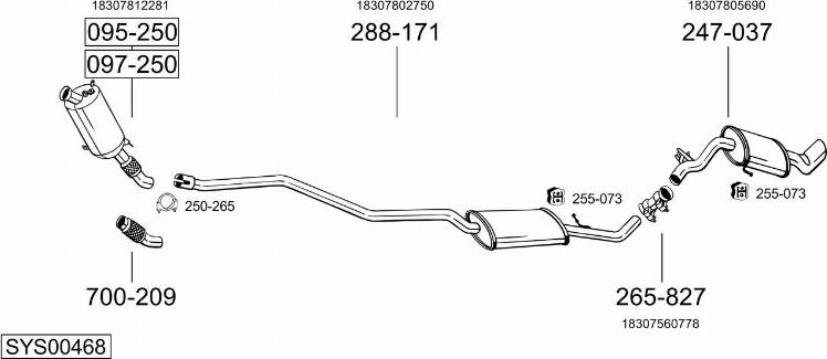 Bosal SYS00468 - Система випуску ОГ autozip.com.ua