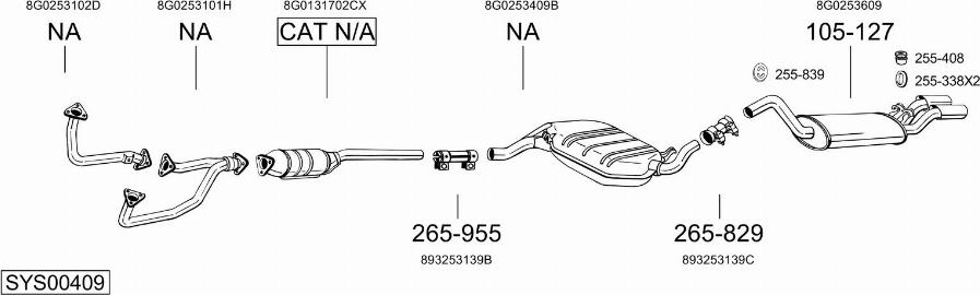 Bosal SYS00409 - Система випуску ОГ autozip.com.ua