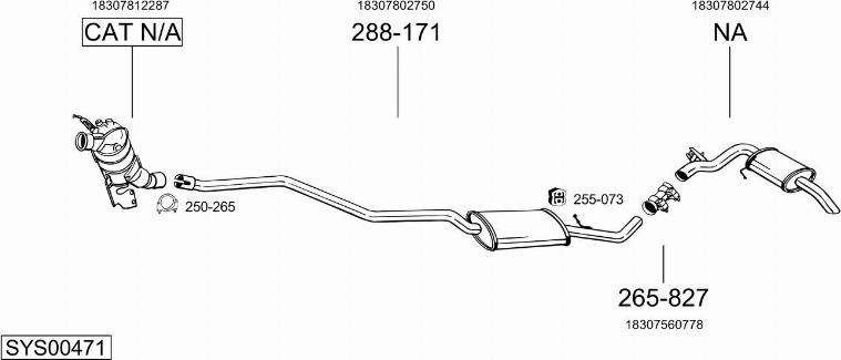 Bosal SYS00471 - Система випуску ОГ autozip.com.ua