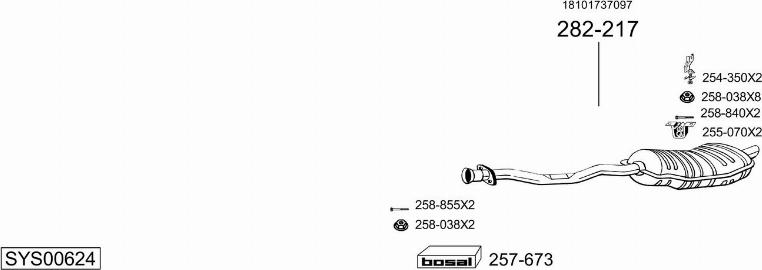 Bosal SYS00624 - Система випуску ОГ autozip.com.ua
