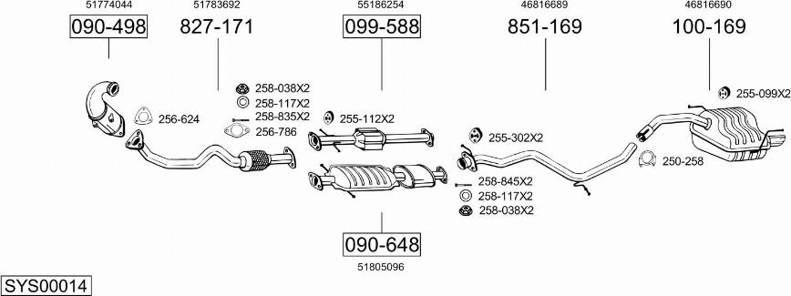 Bosal SYS00014 - Система випуску ОГ autozip.com.ua