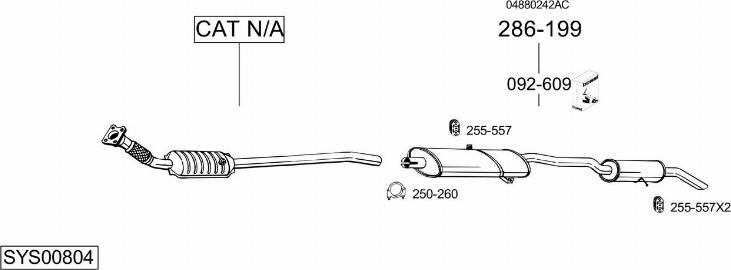 Bosal SYS00804 - Система випуску ОГ autozip.com.ua