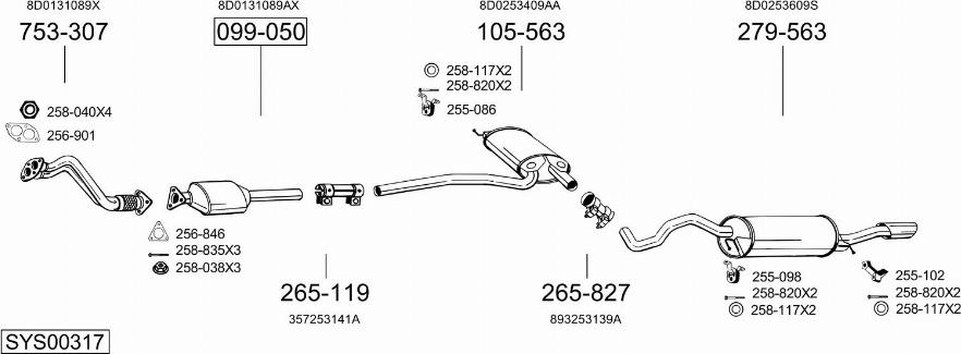 Bosal SYS00317 - Система випуску ОГ autozip.com.ua