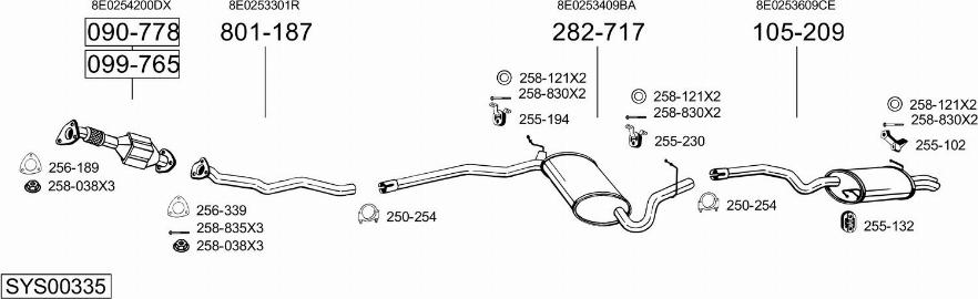 Bosal SYS00335 - Система випуску ОГ autozip.com.ua