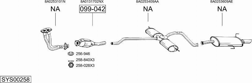 Bosal SYS00258 - Система випуску ОГ autozip.com.ua