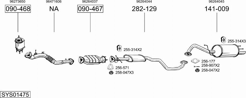 Bosal SYS01475 - Система випуску ОГ autozip.com.ua