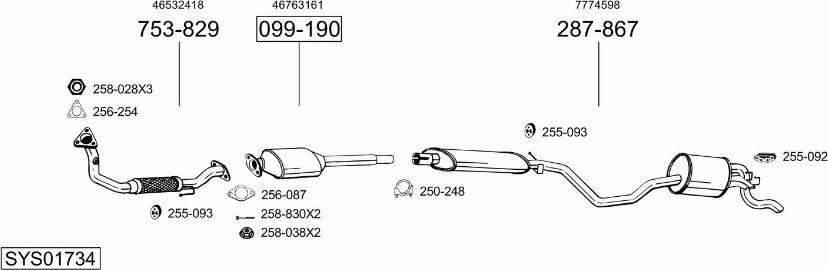 Bosal SYS01734 - Система випуску ОГ autozip.com.ua